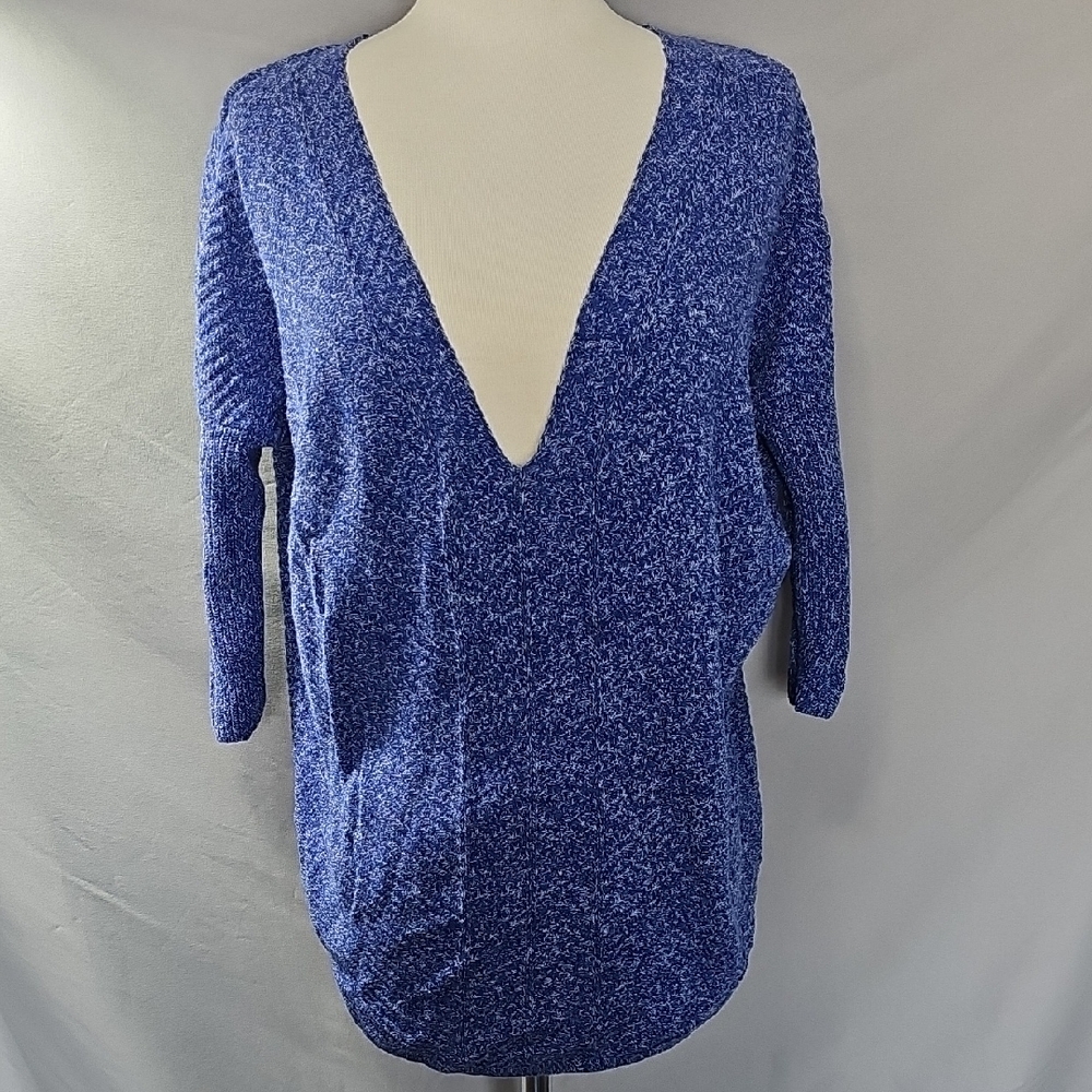 Express V-Neck Sweater in Rich Blue